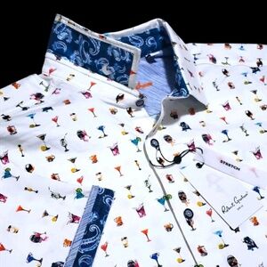 NEW Robert Graham Mens Colorful 2XL Short Sleeve Classic Fit Sport Shirt